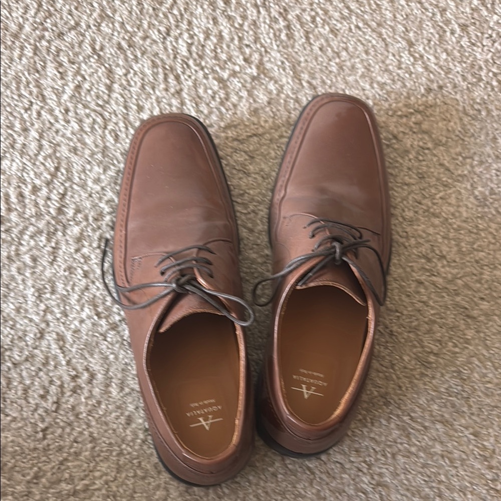 Aquatalia Brown Leather Oxfords with Lace-Up Design